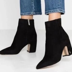 Sam Edelman Black Suede Ankle Boots